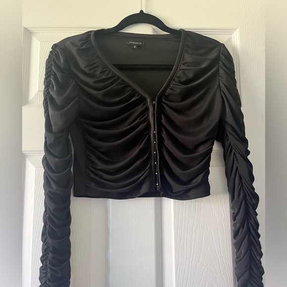 Dynamite Ruched eyelet crop - Picture 1 of 3